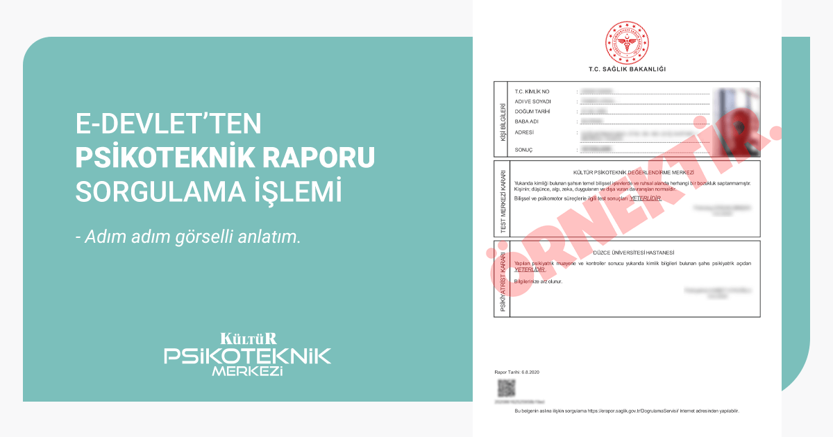 e-devlet psikoteknik raporu sorgulama